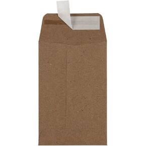 LUXPaper #4 Coin Envelopes | 3'' x 4 1/2'' | Grocery Bag Brown | 70lb. Text | 50 Qty