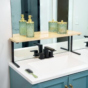 Over the Sink Shelf for Tall Faucet - Space-Saving Bathroom Sink Shelf Over Faucet Kitchen Faucet Narrow Counter Over Sink Organizer, 30"L 6.25"W 9.25"H Metal Above Sink Shelf Top of Sink [WATERPROOF]