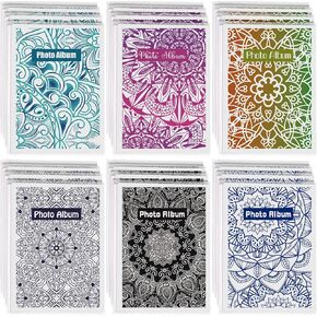 Sinmoe 24 Packs Mini Photo Album 4 x 6 Small Photo Book 36 Photo Post Card Album Holder with Removable Decorative Inserts Flexible Clear View Cover Scrapbook Album for Pictures (Floral Style)