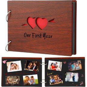 1 Year Our First Year Scrapbook, Photo Album for Couples Handmade DIY One Year Memory Notebook Family Photo Album for Couples Husband Wife Memory Book