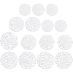 Tofficu 30 Pcs Circle Plastic Canvas Mesh Sheets：Plastic Canvas, White Needlepoint Blank Canvas, Round Plastic Canvas Mesh Sheets, Plastic Canvas Circle Plastic Mesh Mat for Embroidery, Crafting