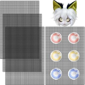 4 PCS Fursuit Eye Mesh Plastic Mesh, 7.87″ x 11.81″ PVC Waterproof Plastic Mesh Canvas Sheets for Furry Costume Roleplay, Fursuits, Sculpting, Props, Handicrafts, Home Decor