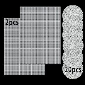 22 Pcs 7 Count Plastic Canvas Sheets,2pcs (10.6 x 13.8) in+20pcs Circle 4.6in Plastic Mesh, Plastic Mesh Sheet, Eye Mesh for Embroidery, Acrylic Yarn Crafting, Knit Crochet Projects and Make Dividers