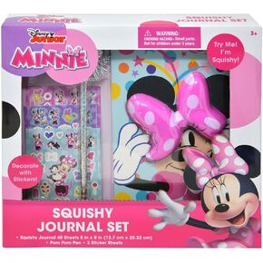 Disney Junior Minnie Squishy Journal Set – 40 Sheets with Pen and Sticker Sheets