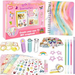 FZZ DIY Journal Kit for Girls, Scrapbook & Diary Supplies Toy Set for Ages 8-14 Year Old, Birthday Christmas Gifts for Teen Girls Craft Sets，Unleash Creativity Journaling Art Crafts Kit for Kids
