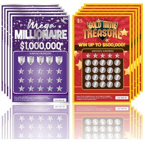 OnlyBP® 10 Fake Lottery Tickets and Scratch Off Cards That Look Real - Winning $1M and $500K - Gag Gifts Funny Adult - Prank Gifts for Adults Funny Pranks - April Fools Pranks