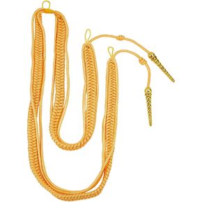 MAYJOYDIY Yellow Aiguillettes Cord Army Shoulder Aiguillette Wire Cord Traditional Braided Multi Strand Shoulder Badge Cord with Pendant for Uniform Cosplay Costume DIY Clothes Decoration