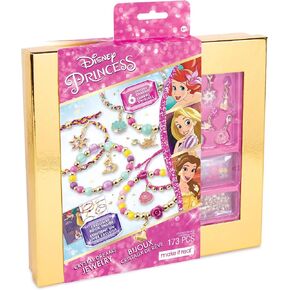 Make It Real Disney Princess Crystal Dreams Jewelry Kit - DIY Bead & Charm Bracelet Set with Swarovski Crystals, Includes Supplies & Exclusive Princess Book - Create 6 Bracelets, Ages 8