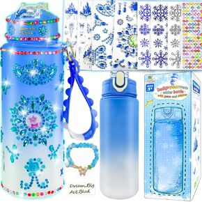 YOFUN Decorate Your Own Frozen Water Bottle for girls, Frozen Arts and Crafts for Kids, Frozen Toys for Girls Birthday, Christmas, Ages 3-4-6-8 (Frozen Theme)