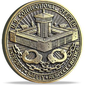 Correctional Officer Prayer Challenge Coin - Integrity, Safety, Respect, Justice Inspirational Coin with Protective Case