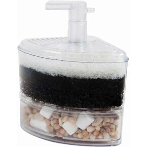 AquaCity XINYOU Corner Sponge Filter Aquarium Fish Tank Internal Air Driven Filter with Media and Ceramic Ring, XY-2008