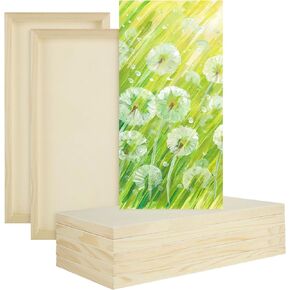 8 Pack Birch Wood Panels 8x16 Wood Panel Boards Unfinished Wooden Canvas Boards for Painting, 3/4" Deep Wooden Cradled Panels for Pouring, Painting Crafts, Arts Use with Oils, Acrylics