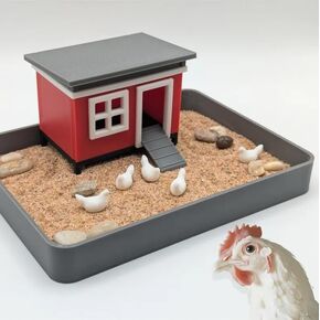 Chicken Zen Garden - Desk Accessory Sand Garden DIY Kit Gifts for Him Her Office Decor Fidget Fun Therapy