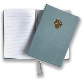 Wild Stallion A5 Lined Journal – Teal PU Leather Horse Hard-Cover 100gsm Notebook