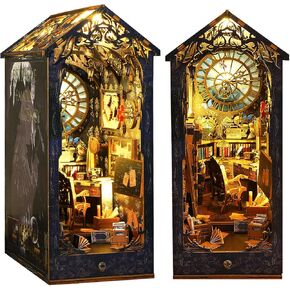 Book Nook Kit ، DIY Miniature House Kit للبالغين والمراهقين والمبتدئين ، Dollhouse Booknook Tiny House Bookshelf Decord 3D Wooden Puzzle مع ضوء LED ، والهدايا للعائلة ، والأصدقاء