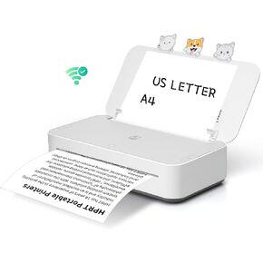 HPRT GT1 Thermal Transfer Inkless Printer for Home Use, Wi-Fi Connection Supports 11''x8.5'' US Letter 300DPI High Resolution Printer (GT1-White)