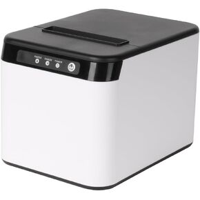 BISOFICE 80mm Receipt Printer ESC/POS Thermal Printer Desktop Direct Print USB+LAN Connection High Efficiency with Auto Cutter Large Paper Bin for Shipping Business Restaurant Kitchen Supermarket