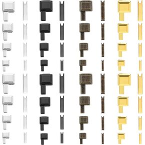 Wanmu 64Pcs Metal Zipper Latch Slider Retainer, Zipper Repair Kit, Insertion Pin, Zipper Bottom, Zipper Stopper for Metal Zipper Repair, Zip Sewing Replacement DIY (4 Colors 4 Sizes)