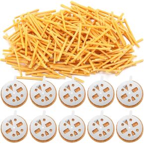 1010 Pcs Beeswax Candle Wicks and Cork Floats for Orthodox Vigil Oil Lamps Floating Wicks for Oil Candles Candle Wick with Cork Floats for Home Church Altar Prayer Corner