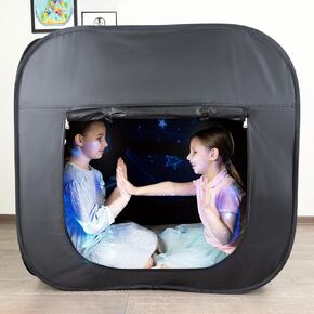 Sensory Tent for Kids - Blackout Sensory Room Pop-up Play Tent for Children with Autism, ADHD, SPD - Calming Hideout Sensory Corner Tent with Additional Windows(Size 40x40x40in)