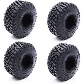 1.0 Tires Adhesive Crawler Rubber Tires 55mm X 22mm with Foam Inserts for 1/18 TRX4M Ford Bronco/Land Rover Defender/Axial 1/24 SCX24 Deadbolt/Jeep Wrangler Upgrades