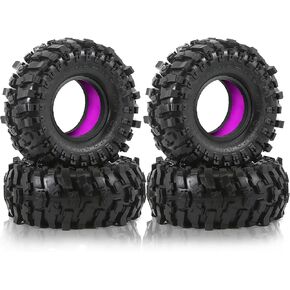 1.9 inch Silicone insert tires - All Terrain Pliable Rubber Tires for 1/10 RC Crawler Car TRAXXAS TRX4 TRX6 Axial SCX10 90046 90047 SCX10 III AXI03007 Tamiya CC01 YK4102/4.6" Outer Diameter