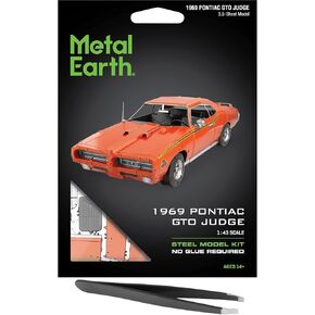 Fascinations Metal Earth 1969 Pontiac GTO Judge Metal Model Kit Bundle with Tweezers