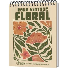 Floral Flower Coloring Books for Adults Relaxation - Stress Relief, Mindfulness Adult Coloring Book - 30 Flowers Nature Designs, Spiral Bound, Thick Paper for Markers, Relaxation Gifts for Woman
