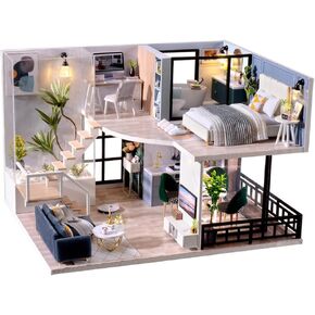 Miniature House Kit, Dollhouse Kit, Miniature Kit, DIY Mini House Building Kit for Adult Teen