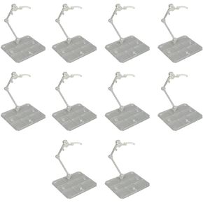 10 Pieces Action Figure Stand, 6 inch Clear Acrylic Action Figure Display Stand Base, Doll Model Support Stand Compatible with SD, BB, Doll, Model, Anime Figure