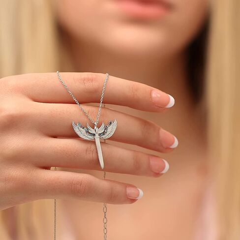 Archangel Michael's Sword Pendant, Rose Gold Filled with Colorful Stones, Adjustable Chain Necklace for Spiritual Protection, Perfect Gift for Angel Lovers in Saudi Arabia