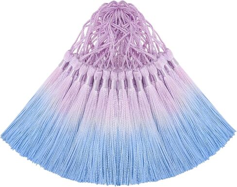 مرجعية صغيرة شرابة DIY CRAFT: Bulk 50pcs مجموعة هامش شخصية مع سلسلة لغطاء تسامي ، ثوب التخرج ، سلك سلسلة الأكياس ، قلادة الأثاث ، صنع السحر الرئيسي ، شريط مفاتيح (الأزرق) in Kuwait