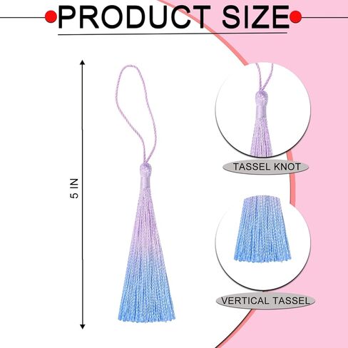 مرجعية صغيرة شرابة DIY CRAFT: Bulk 50pcs مجموعة هامش شخصية مع سلسلة لغطاء تسامي ، ثوب التخرج ، سلك سلسلة الأكياس ، قلادة الأثاث ، صنع السحر الرئيسي ، شريط مفاتيح (الأزرق) in Kuwait