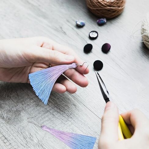 مرجعية صغيرة شرابة DIY CRAFT: Bulk 50pcs مجموعة هامش شخصية مع سلسلة لغطاء تسامي ، ثوب التخرج ، سلك سلسلة الأكياس ، قلادة الأثاث ، صنع السحر الرئيسي ، شريط مفاتيح (الأزرق) in Kuwait