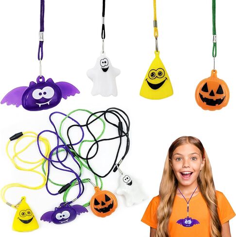 The Dreidel Company Halloween Light-Up Jewelry, Costume Accessory, Halloween Party Favor 1.5" (Light-Up Necklaces) (8-Pack) in Saudi Arabia
