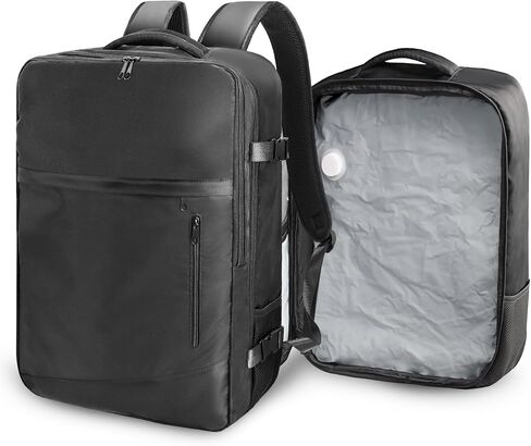 SUOCO Travel Vacuum Backpack, 60L Seal Compression Air Vac Bag Back Pack with Travel Pump, Carry On Suitcase Luggage Flight Approved for Men Women Personal Item, Black in Saudi Arabia