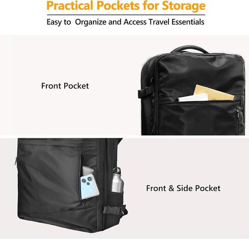 SUOCO Travel Vacuum Backpack, 60L Seal Compression Air Vac Bag Back Pack with Travel Pump, Carry On Suitcase Luggage Flight Approved for Men Women Personal Item, Black in Saudi Arabia