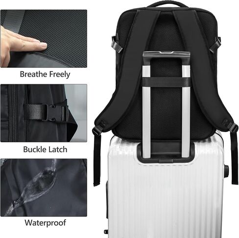 SUOCO Travel Vacuum Backpack, 60L Seal Compression Air Vac Bag Back Pack with Travel Pump, Carry On Suitcase Luggage Flight Approved for Men Women Personal Item, Black in Saudi Arabia