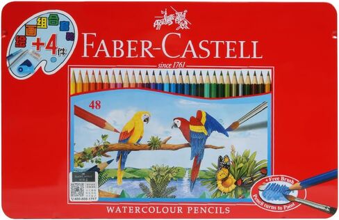 Faber Castell 48 Watercolour Pencils in Metal Tin Includes Gift for Artists for Drawing and Painting in Saudi Arabia