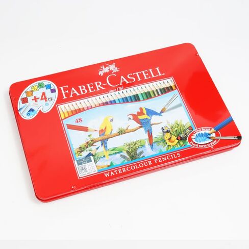Faber Castell 48 Watercolour Pencils in Metal Tin Includes Gift for Artists for Drawing and Painting in Saudi Arabia