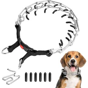 Dog Choke Training Collar Pinch Collar for Dogs with Comfort No Pull Dog Collar Rubber Tips and Quick Release Snap for Small Medium Large Dogs (XL (Neck:20''-23'' Weight Around:90 lbs))