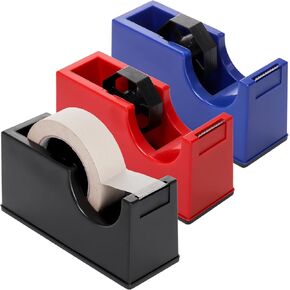 Suwimut 3 Pack Desktop Tape Dispenser Holder with 1 Inch Core and 3 Inch Core, Tape Roll Dispenser Desk Tape Dispenser with Weighted Non-Skid Base for Office Home School (Tape not Included)