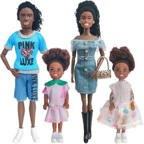 Interactive Family Toy Fun Action Figures Set, Imaginative Educational Family Doll Play, for Kids 3+(Editions B)