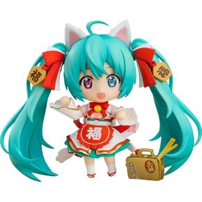 Good Smile Character Vocal Series 01: Hatsune Miku (Maneki Miku Ver.) Nendoroid Action Figure, Multicolor