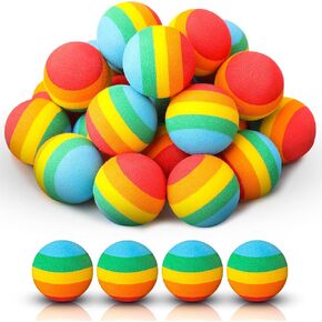 Sumind 48 Pieces Power Small Foam Refill Balls Bulk for Gun 1.2 Inch Refill Mini Soft Foam Sponge Balls for Kids Birthday Party Favors Gifts(Rainbow Color)