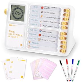 Visual Timer for Kids with Planning Board ADHD Tools for Kids ADHD Timer for Kids Visual Schedule for Kids with Autism Desk Timer Management Silence Tools for Classroom Home