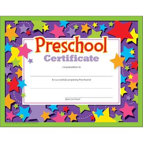 Preschool Certificates (Pack of 30)