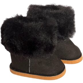 18 Inch Doll Boots- Black Fur Boots for 18 Inch Kennedy and Friends Dolls and All Other 18 Inch Dolls
