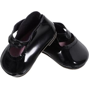 UPKOCH 1 Pair Dress Shoes for 18-inch Dolls Mini Leather Shoes Princess Accessories Dollhouse Doll Costume Black，Dollhouse Accessories for Kids' Dress-up Play