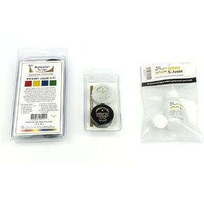 Apoxie Sculpt Color Kit Bonus Bundle - Primary Colors (Red, Blue, Yellow, Green), 1 Apoxie Sculpt White 1/10 lb Refill, Aves Safety Solvent 1 Fl. Oz.